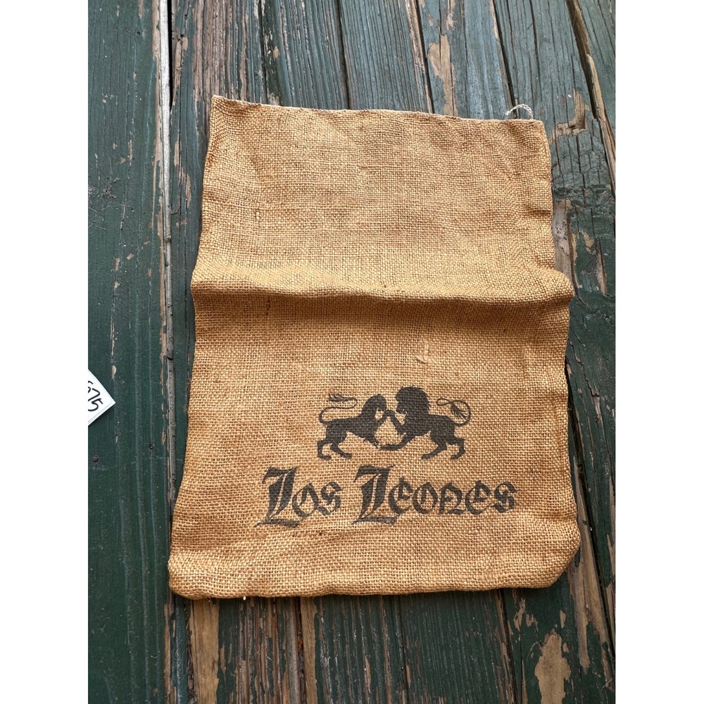 Vintage Los Leones Burlap Sack Jute Lion Graphic Bag Farmhouse Decor 12x16